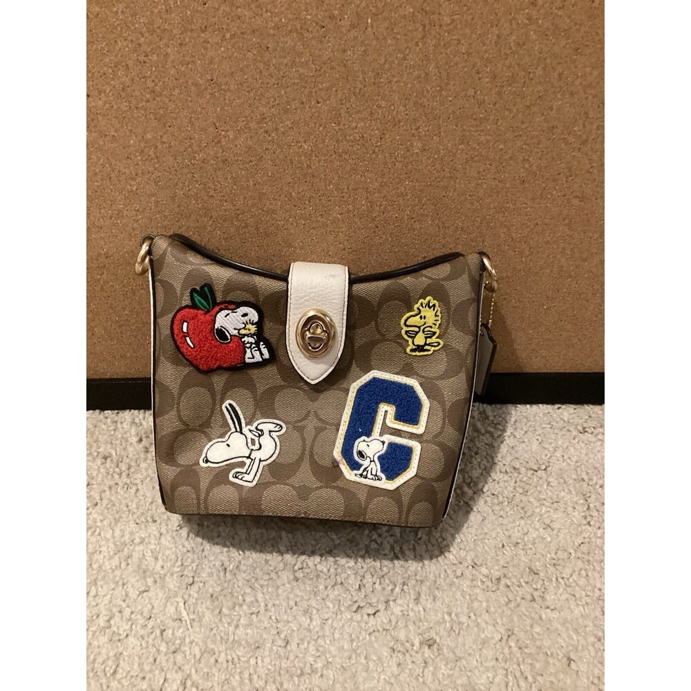Coach X Peanuts Addie Crossbody in Signature Canvas with Varsity Snoopy
